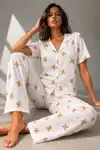 Kadın Klasik Doğal Düğme Gece Kırık Beyaz Pijama Takımı - Görsel 6