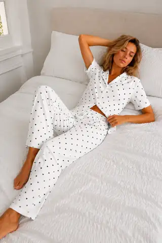 Kadın Loose Kalıp Pamuklu Çok Renkli Pijama Takımı - 11