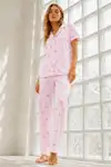 Kadın Genç Loose İpliği Boyalı Çok Renkli Pijama Takımı - Görsel 19