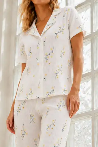 Kadın Genç Loose İpliği Boyalı Çok Renkli Pijama Takımı - 3