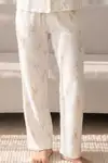 Kadın Loose Uzun Paça Pamuk Çok Renkli Pijama Takımı - Görsel 4