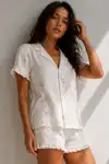 Kadın Süprem Gömlek Şort Düğme Çok Renkli Pijama Takımı - Görsel 2
