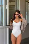 Kadın Slip Kalıp SİYAH Body Örme Orta Destek - Görsel 20