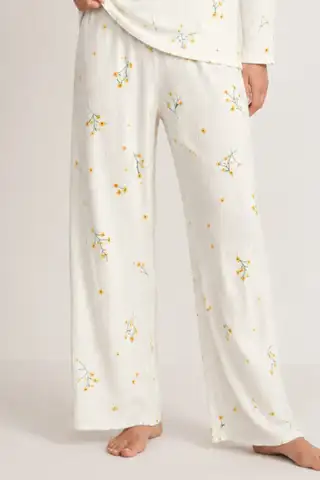 Kadın Çizgili Kalp Desenli Uzun Yeşil Pijama Takımı - 12