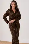 Kadın Puantiyeli Düğmeli Siyah Pijama Takımı 852 - Görsel 13