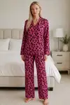 Kadın Casual Esnek Bol Lila Pijama Takımı 4672 - Görsel 2