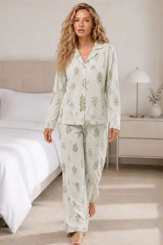 Kadın Casual Esnek Bol Lila Pijama Takımı 4672 - 17
