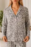 Kadın Ev Giyimi Rahat Yeşil Pijama Takımı 4660 - Görsel 12
