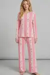 Kadın Bol Paça Relaxed Pembe Pijama Takımı 4692 - Görsel 3