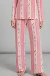 Kadın Bol Paça Relaxed Pembe Pijama Takımı 4692 - Görsel 5