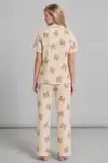 Kadın Kısa Kol Desenli Pembe Pijama Takımı 4729 - Görsel 15