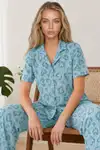 Kadın Kısa Kol Desenli Pembe Pijama Takımı 4729 - Görsel 19