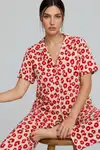 Kadın Kısa Kol Comfort Kırmızı Pijama Takımı 4725 - Görsel 5