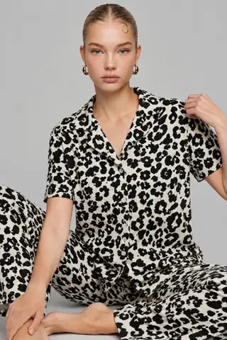 Kadın Kısa Kol Comfort Kırmızı Pijama Takımı 4725 - 8