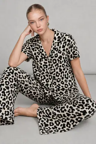 Kadın Kısa Kol Comfort Kırmızı Pijama Takımı 4725 - 10