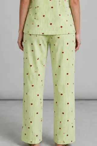 Kadın Kısa Kollu Rahat Mavi Pijama Takımı 4728 - 12