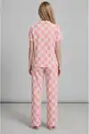 Kadın Kısa Kollu Rahat Mavi Pijama Takımı 4728 - Görsel 16