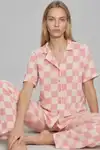 Kadın Kısa Kollu Rahat Mavi Pijama Takımı 4728 - Görsel 17