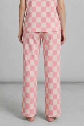Kadın Kısa Kollu Rahat Mavi Pijama Takımı 4728 - 18