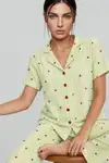 Kadın Kısa Kollu Rahat Mavi Pijama Takımı 4728 - Görsel 9