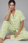 Kadın Kısa Kollu Rahat Mavi Pijama Takımı 4728 - Görsel 10