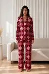 Kadın Desenli Basic Kış Mavi Pijama Takımı - Görsel 11