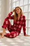 Kadın Regular Bürümcük Çağla Yeşili Pijama Takımı - Görsel 12