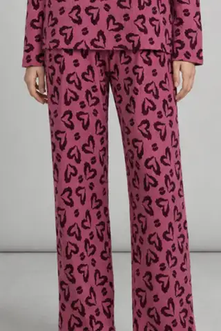 Kadın Çizgili Regular Fit Pembe Pijama Takımı 4691 - 12