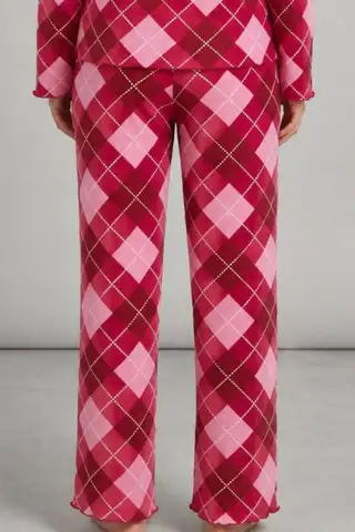 Kadın Çizgili Regular Fit Pembe Pijama Takımı 4691 - 18