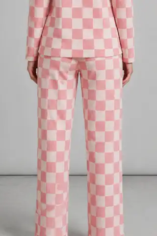 Kadın Çizgili Regular Fit Pembe Pijama Takımı 4691 - 5