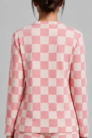 Kadın Çizgili Regular Fit Pembe Pijama Takımı 4691 - 6