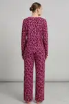Kadın Çizgili Regular Fit Pembe Pijama Takımı 4691 - Görsel 8