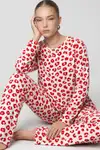 Kadın Comfort Esnek Kırmızı Pijama Takımı 4686 - Görsel 2