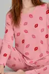 Kadın Comfort Esnek Kırmızı Pijama Takımı 4686 - Görsel 12