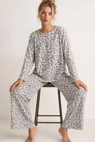 Kadın Comfort Esnek Kırmızı Pijama Takımı 4686 - 15