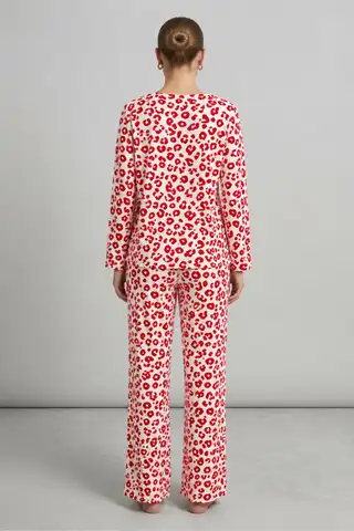 Kadın Comfort Esnek Kırmızı Pijama Takımı 4686 - 4