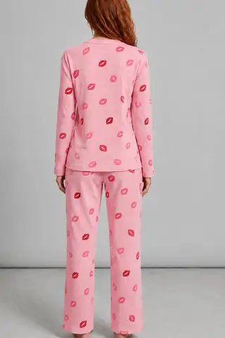 Kadın Comfort Esnek Kırmızı Pijama Takımı 4686 - 8
