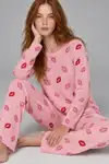 Kadın Comfort Esnek Kırmızı Pijama Takımı 4686 - Görsel 9