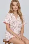 Kadın Şortu Rahat Ekru Pijama Takımı 4747 - Görsel 3