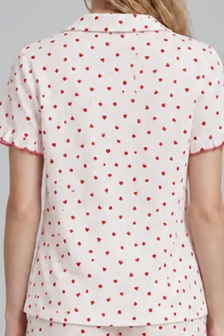 Kadın Şortu Rahat Ekru Pijama Takımı 4747 - 5