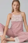 Kadın Dantelli Relaxed Yeşil Pijama Takımı 4745 - Görsel 13