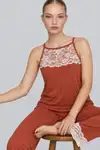 Kadın Dantelli Relaxed Yeşil Pijama Takımı 4745 - Görsel 10