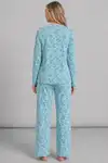 Kadın Uzun Kol Rahat Mavi Pijama Takımı 4761 - Görsel 2