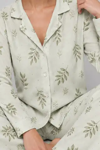 Kadın Uzun Kol Rahat Mavi Pijama Takımı 4761 - 11