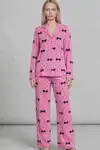 Kadın Uzun Kol Rahat Mavi Pijama Takımı 4761 - Görsel 15