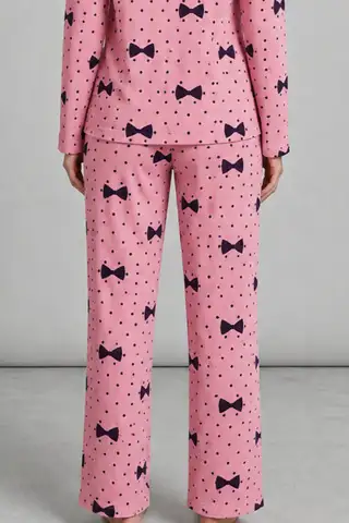 Kadın Uzun Kol Rahat Mavi Pijama Takımı 4761 - 17
