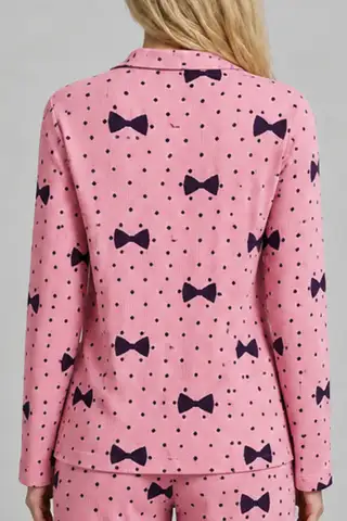 Kadın Uzun Kol Rahat Mavi Pijama Takımı 4761 - 18