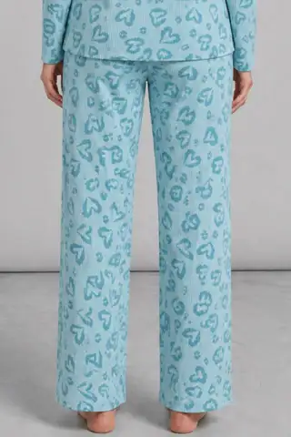 Kadın Uzun Kol Rahat Mavi Pijama Takımı 4761 - 6