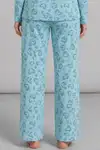 Kadın Uzun Kol Rahat Mavi Pijama Takımı 4761 - Görsel 6