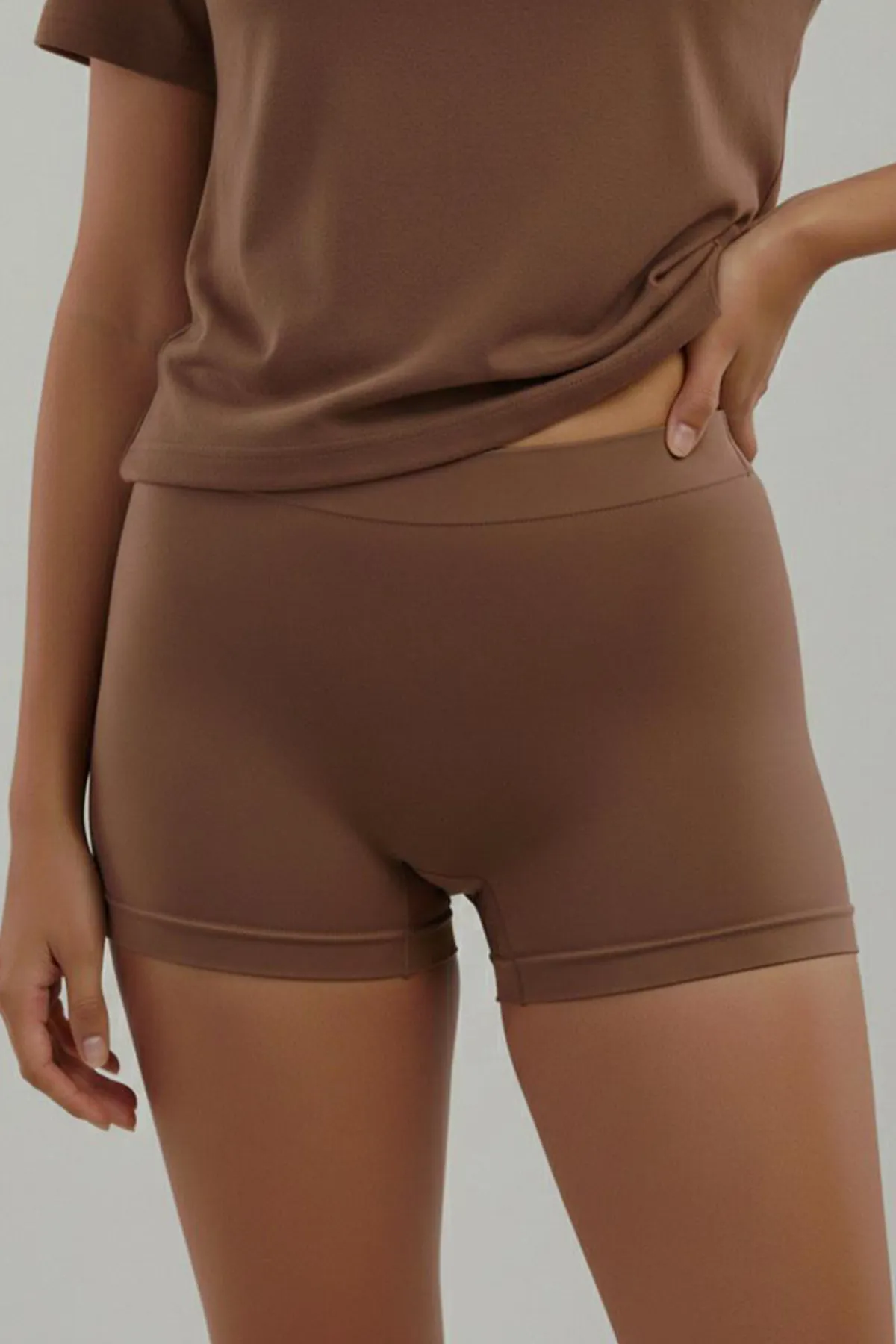 Toparlayıcı İz Yapmayan Seamless Örme BOXER 2001 Kahverengi